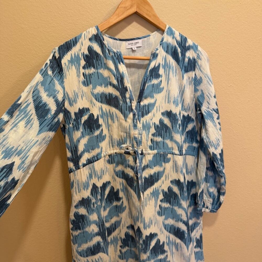 Tuckernuck Olivia James The Label Blue Cotton Long Sleeve Maxi Dress Small - Picture 10 of 14